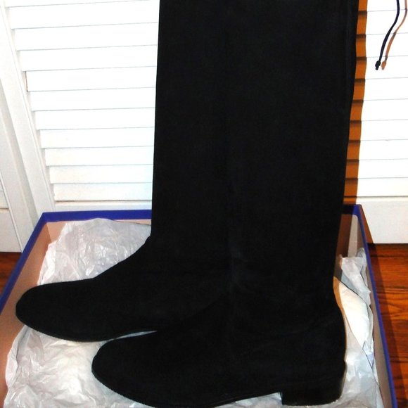 Stuart Weitzman Lowland Black Suede Over The Knee Boots - Picture 4 of 10
